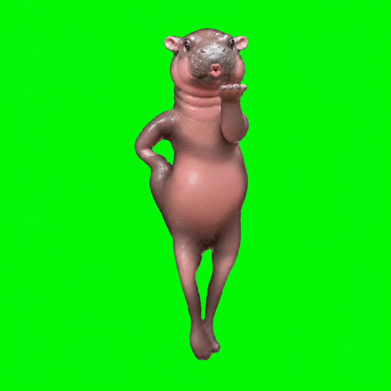Hippo blowing a kiss